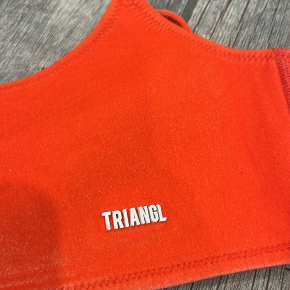 triangl swimwear Orange Velvet Bralette Bikini Top - Picture 3 of 3
